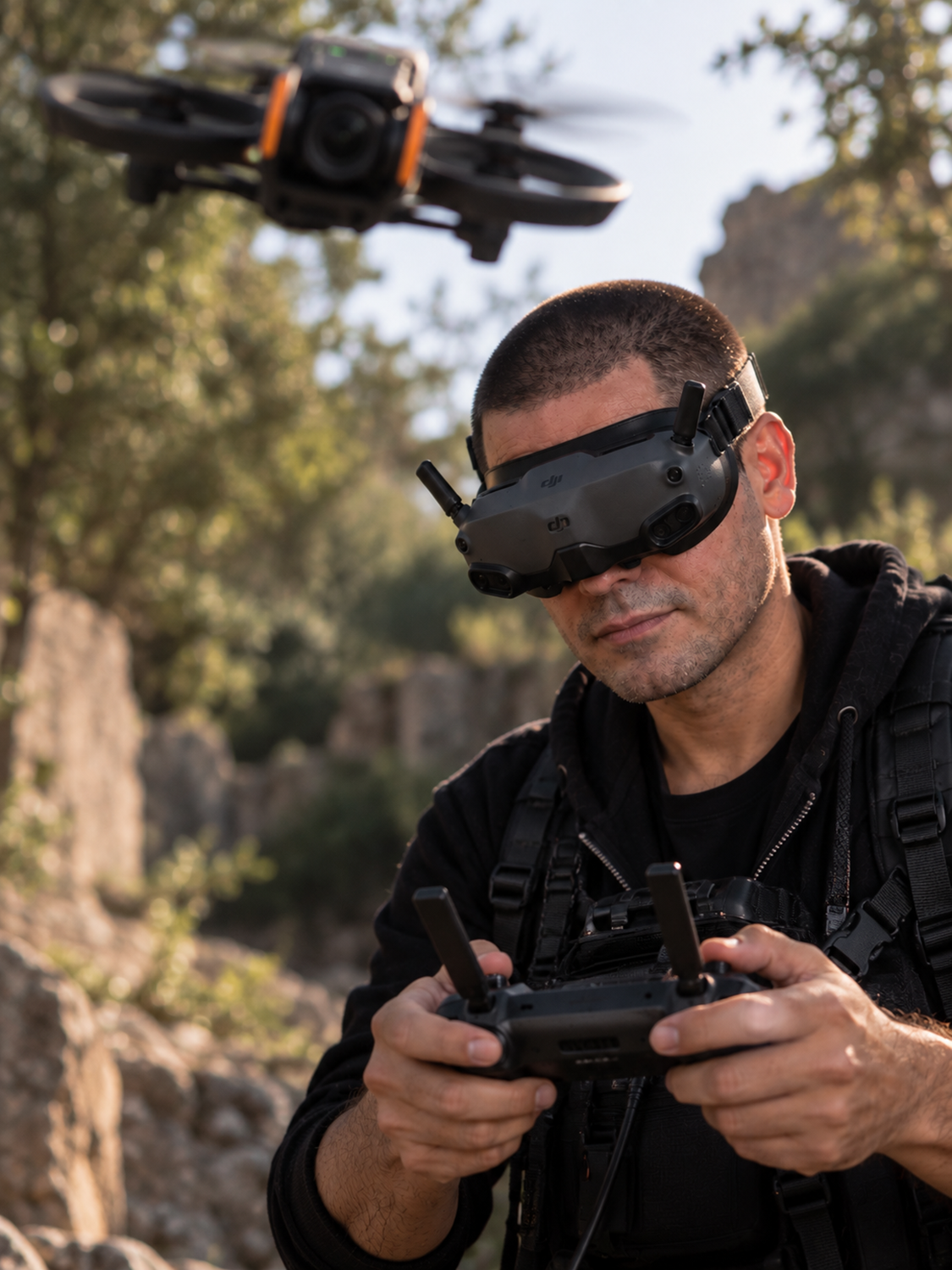 Arnaud Tourangin pilotant un drone FPV